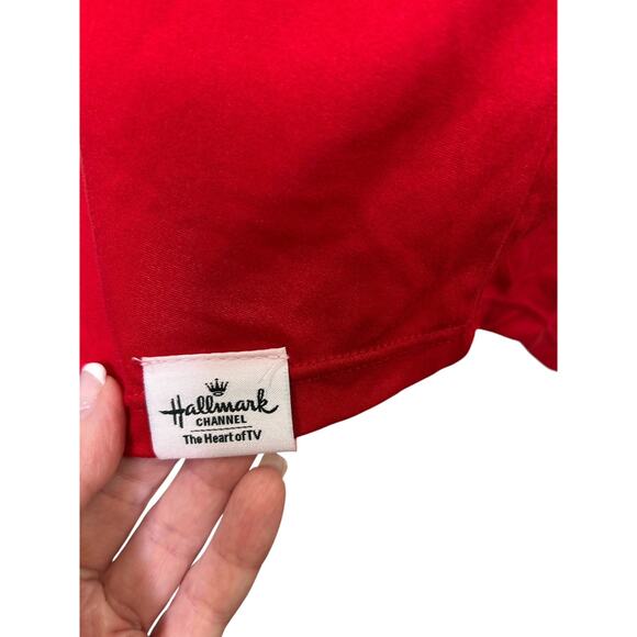 Hallmark Channel Christmas Movie Marathon Red Long T-Shirt Sleepshirt M/L - Picture 3 of 5